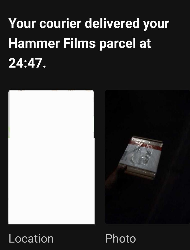 Evri delivered parcel. Time 24:47