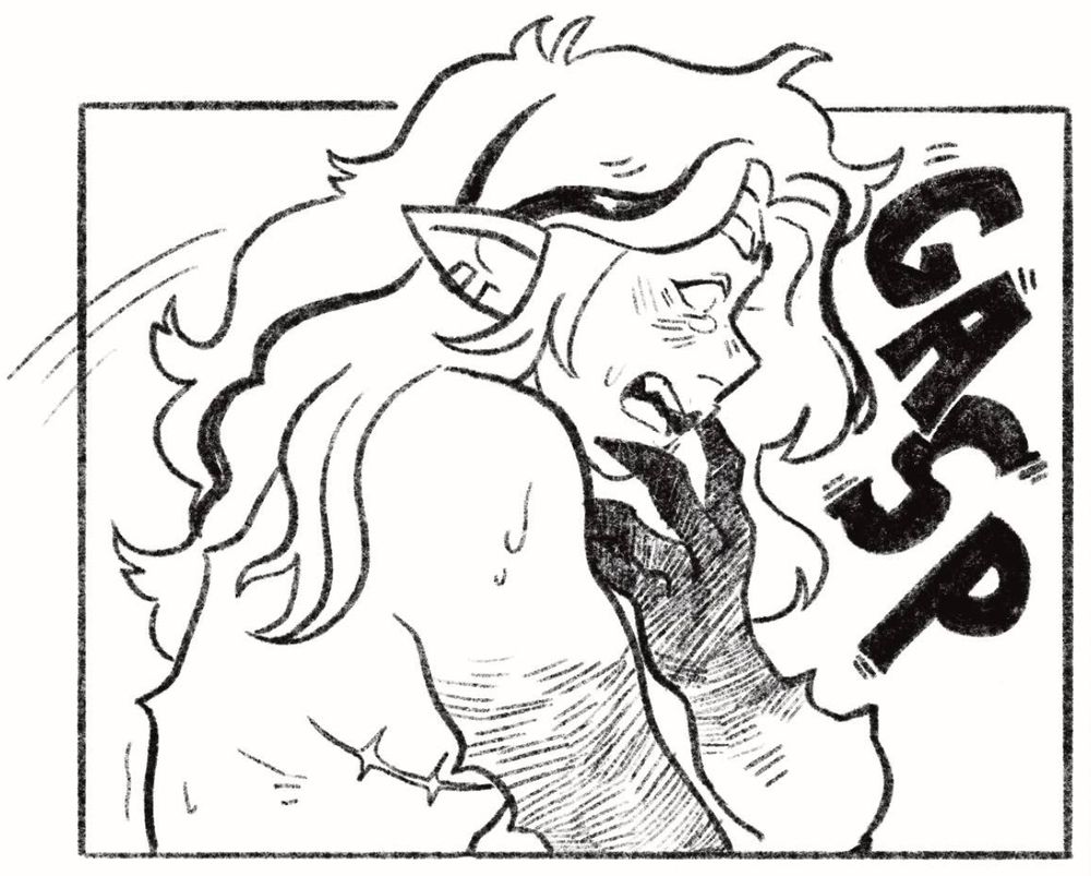 A panel of Runar, the protagonist of SWFB, sitting up and gasping suddenly