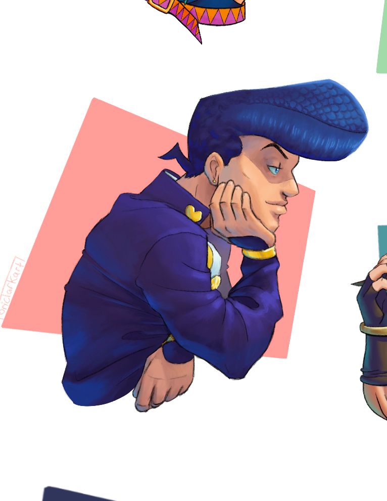 Painting of part 4 Josuke Higashikata from Diamond is Unbreakable