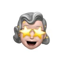  Memoji elder woman with stars in eyes