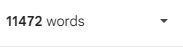 Screenshot of the Google Docs Word Count, showing 11472 words.