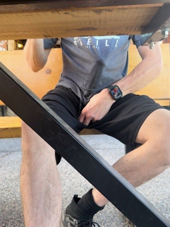 You listen to your friend whimper and see him struggle to readjust himself. These random growth spurts have become an increasingly common occurrence for him.

Hardly able to restrain yourself, you peek under the table to assess the damage. You see him fumbling with his soft cock and trying to reposition it up under his waistband. This strategy has worked for most of his past growth spurts, but this time, his soft cock is already reaching his belly button! It slumps forward and you witness its heavy form pressed against his t-shirt! 