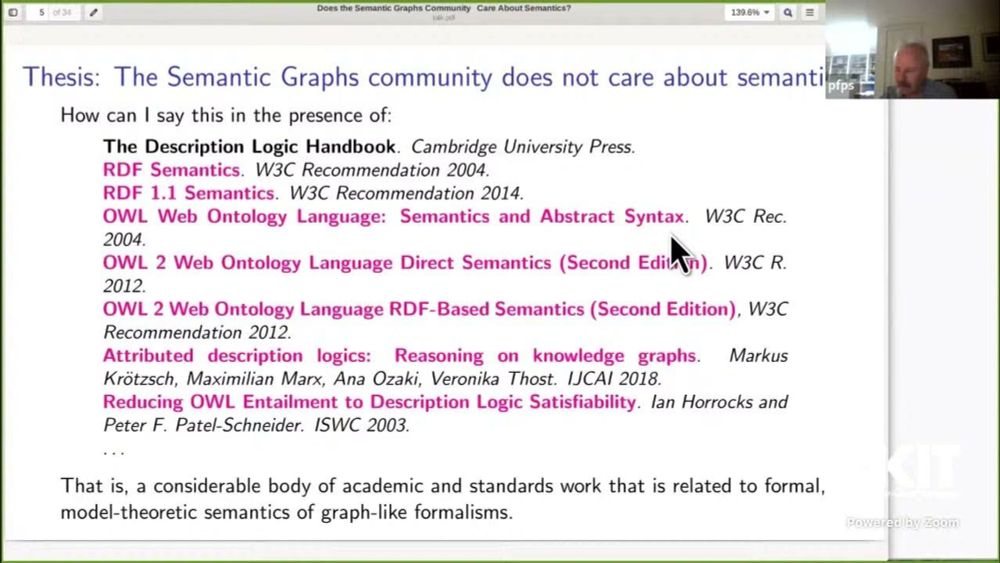 P.F Patel-Schneider:"Does the Knowledge Graph community care about semantics?"(COST DKG Talk Series)