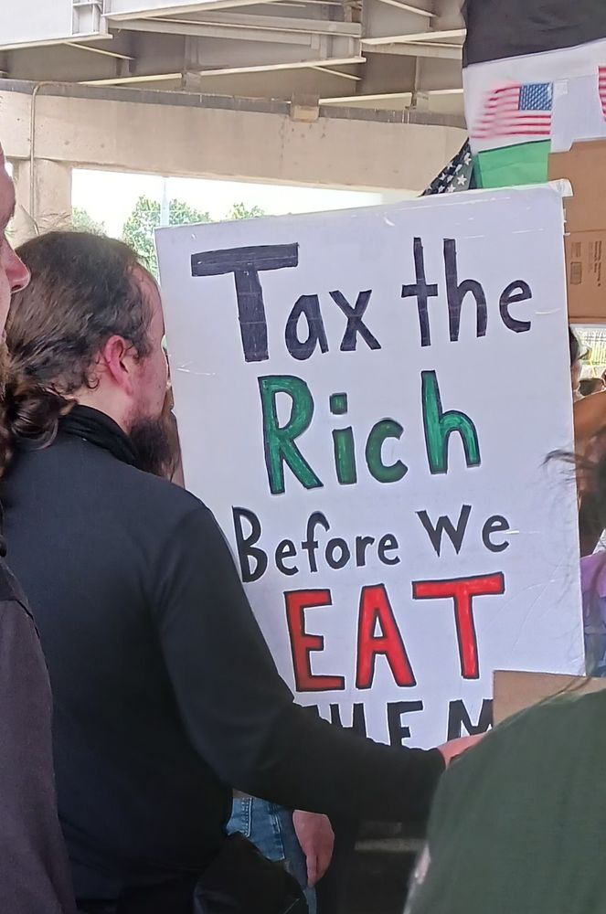 Homemade sign reading, 