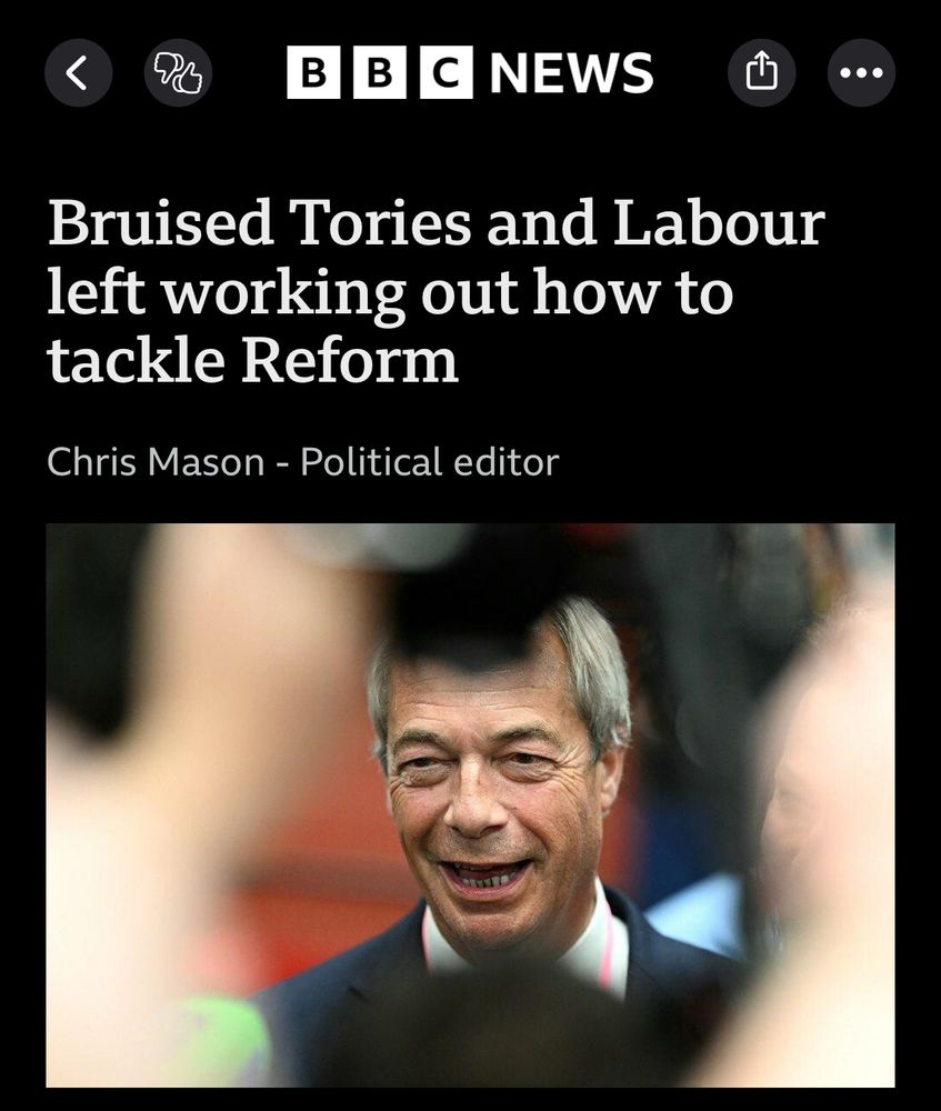 
Bruised Tories and Labour left working out how to tackle Reform
Chris Mason - Political editor

Also a picture of a reptile. 