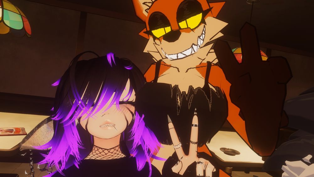 Me and Fox making peace signs at the camera