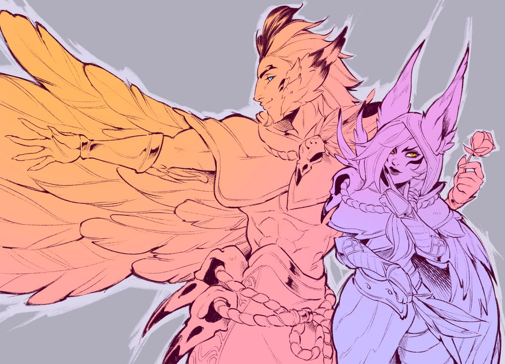 Xayah Rakan are literally the t1 logo 🪶 