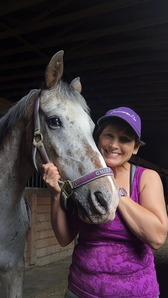 Me with my Appy Chief. He had Equine Recurrent Uveitis and eventually went blind 