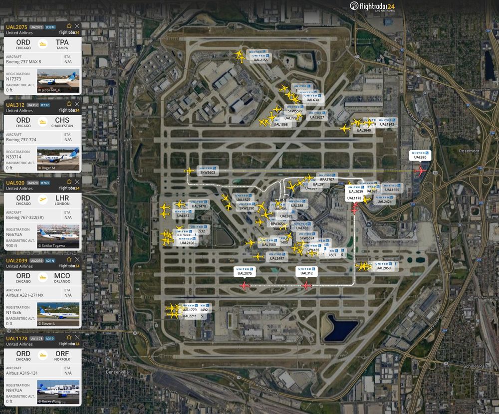 United’s first mainline departures from Chicago after a technology issue halted flights.