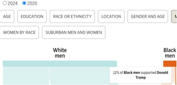 12% of Black men supported Trump in 2020