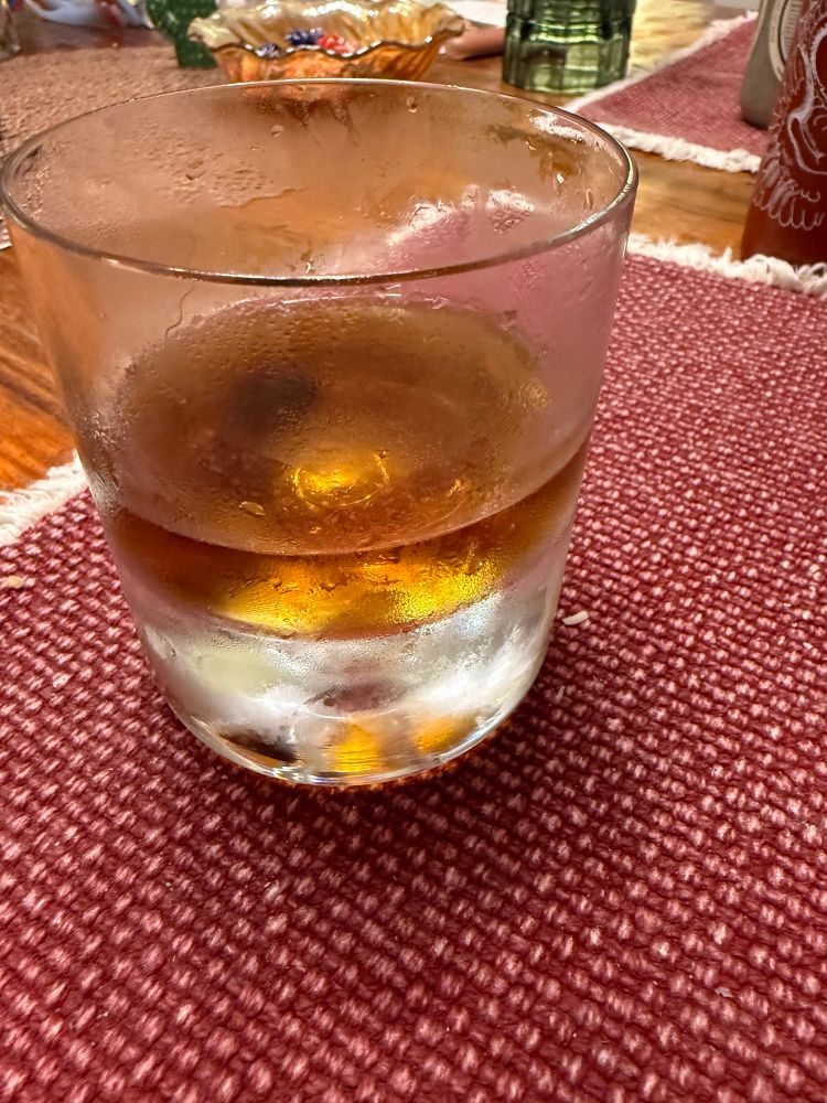 A photo of a cocktail on my kitchen table