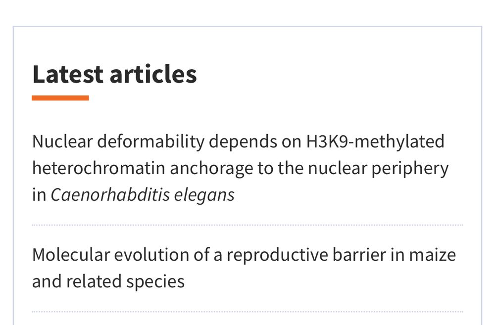 Two articles in the latest issue of Genetics
