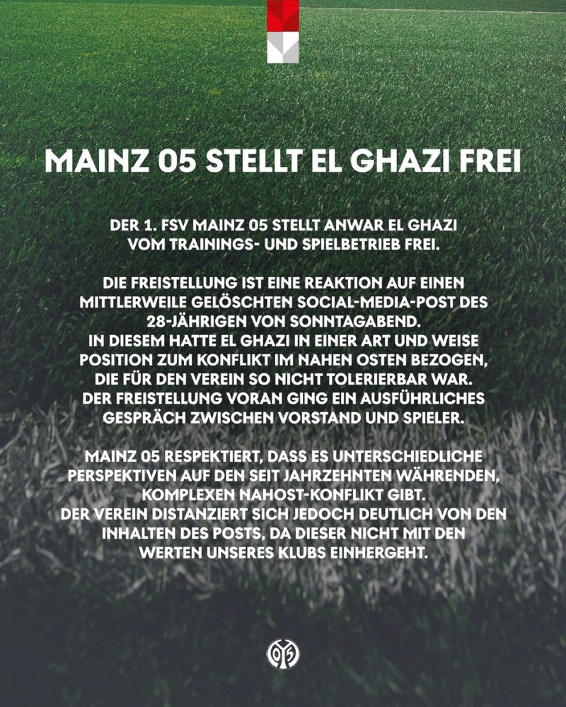 Statement von Mainz 05 bezüglich der Freistellung.