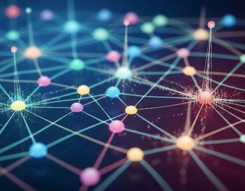 Colourful nodes connected in a network