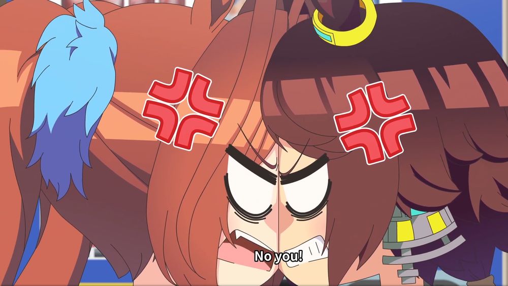 Chibi Scarlet and Vodka having another heated argument while their faces are pressed together so that they're practically kissing already. Like, their noses should be in the way but the animator needed to leave them out in order to emphasize just how smooshed together their faces are