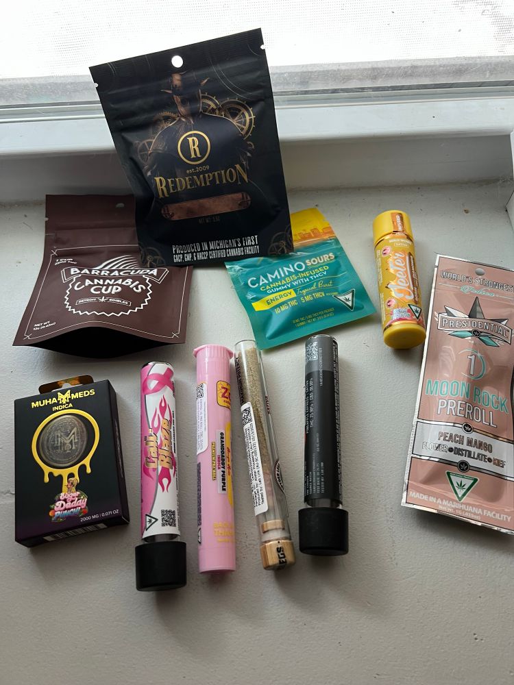 An assortment of recreational cannabis products. 