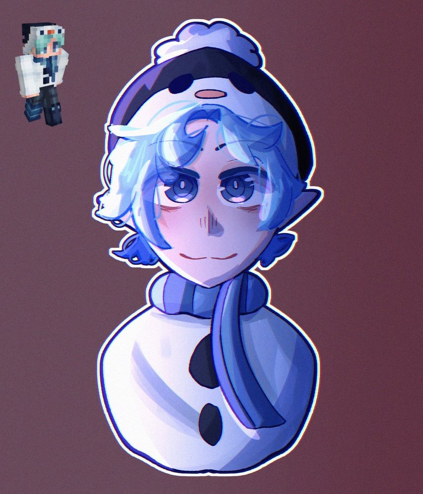 Fanart of the Minecraft YouTuber Scott Smajor in his winter skin