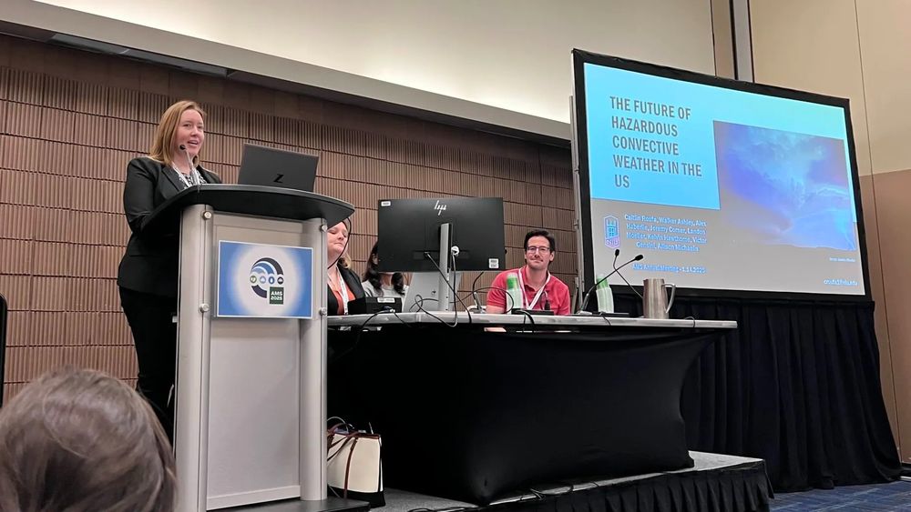 Cait at the podium, presenting at AMS.