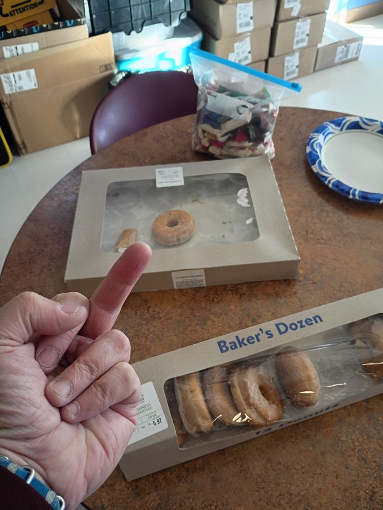 It's me giving some donuts the finger