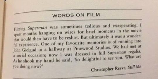 Christopher Reeve talking about John Gielgud 