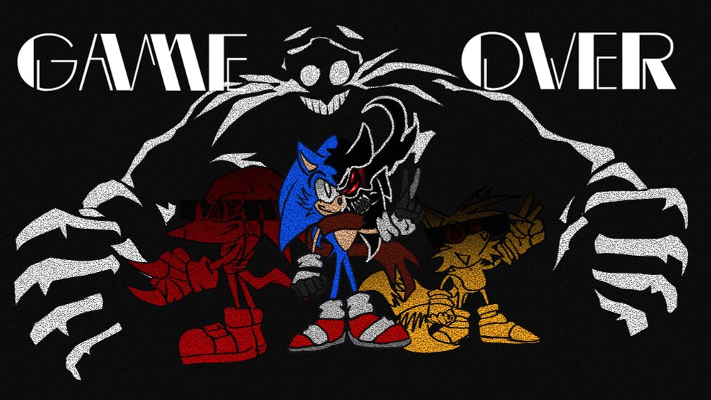A standard Game Over screen showing Sonic, tails, knuckles and Eggman, however I don't think they'll be a continue screen