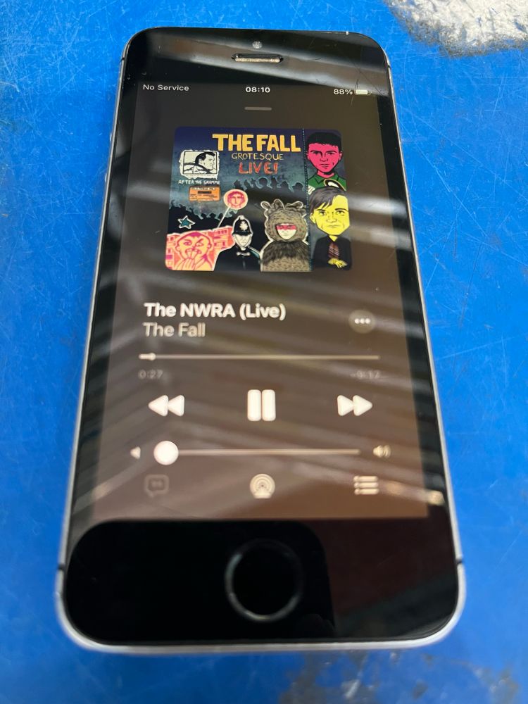 The NWRA (live) by The Fall on an old iPhone 