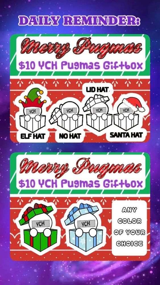 $10 YCH PUGMAS GIFTBOXES