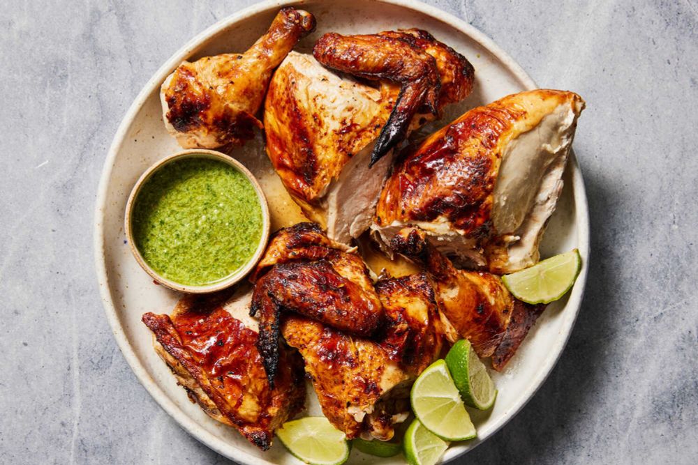 Peruvian Roasted Chicken With Spicy Cilantro Sauce Recipe