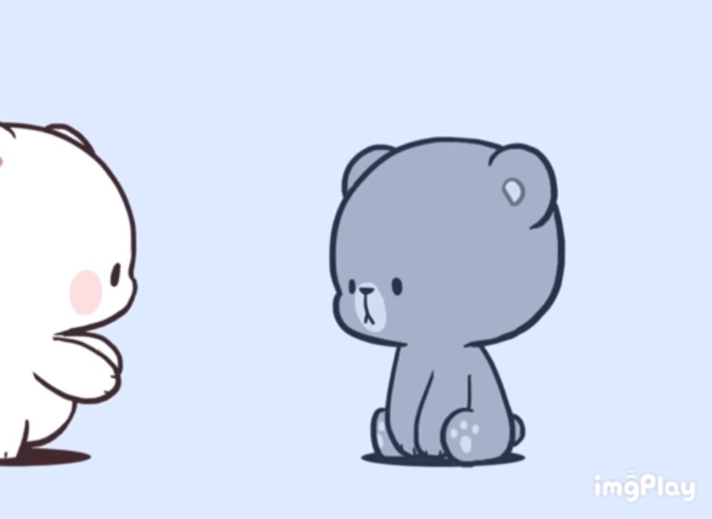 a cartoon of two teddy bears standing next to each other with the words imgplay in the bottom right corner