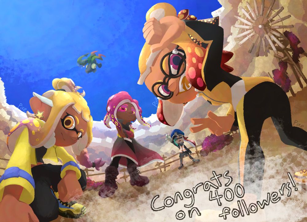 Minus’s agents standing in cool ways in the splatoon 3 story mode crater

It is very rushed ._.