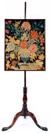 Pole screen from 18th century to protect face from heat to avoid melting makeup. 