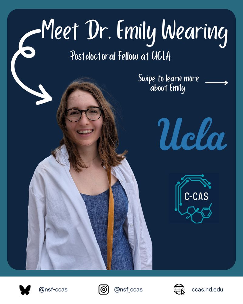 Meet Dr. Emily Wearing, Postdoctoral Fellow at UCLA. Headshot of Emily with C-CAS and UCLA logos