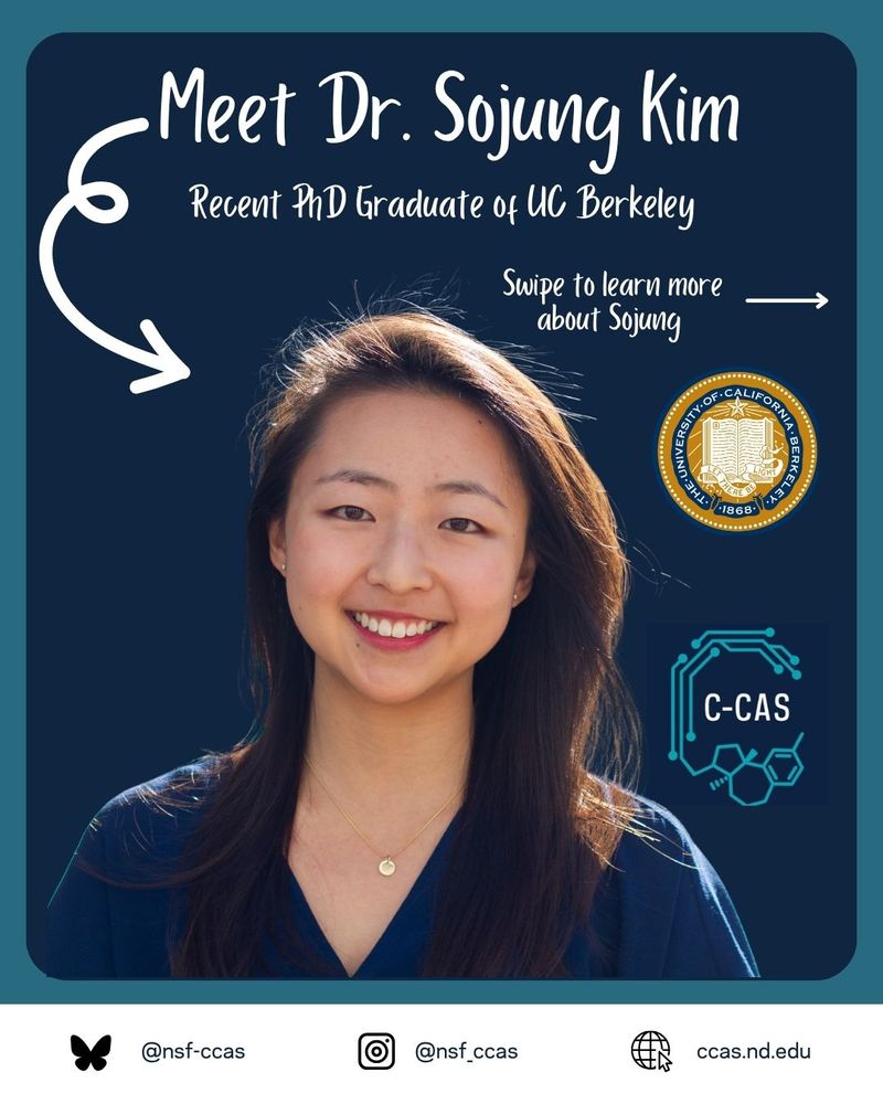 Meet Dr. Sojung Kim, Recent PhD Graduate of UC Berkeley. Headshot of Sojung with C-CAS and UC Berkeley logos