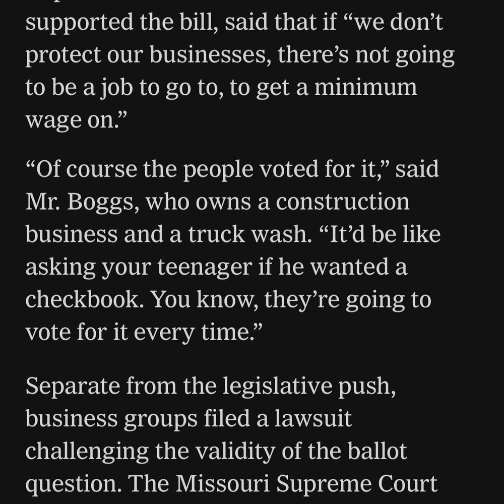 "It'd be like asking your teenager if he wanted a checkbook. You know, they're going to vote for it every time."