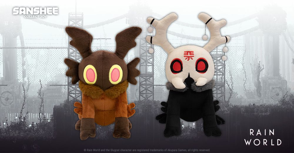 A Brown Scavenger plush and Chieftain Scavenger plush side by side. You can pre-order them now at sanshee.com.
