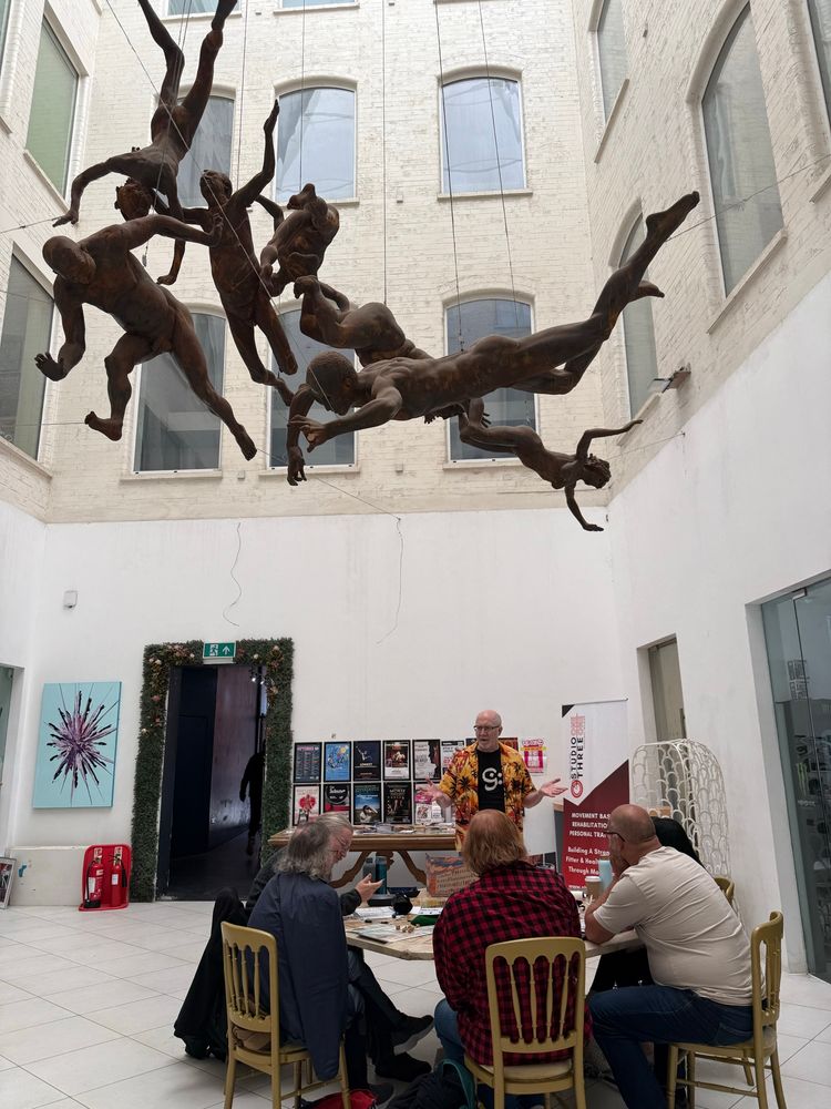 Statues falling from the ceiling as people play role playing games 