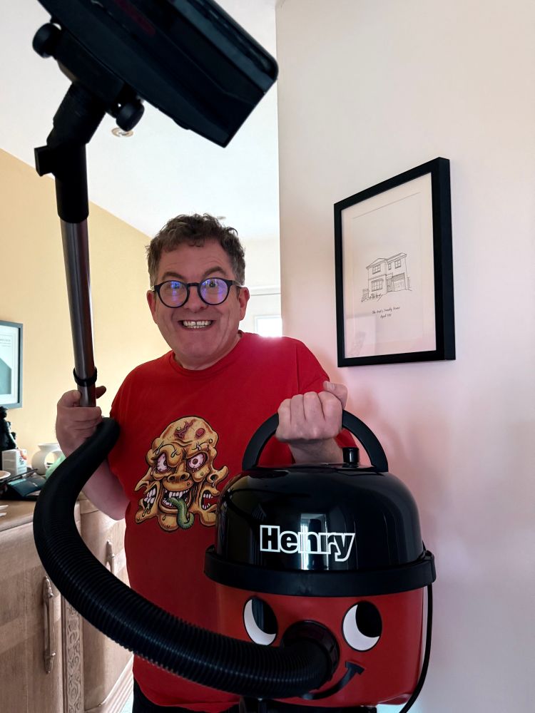 Idiot wields a Henry vacuum cleaner 