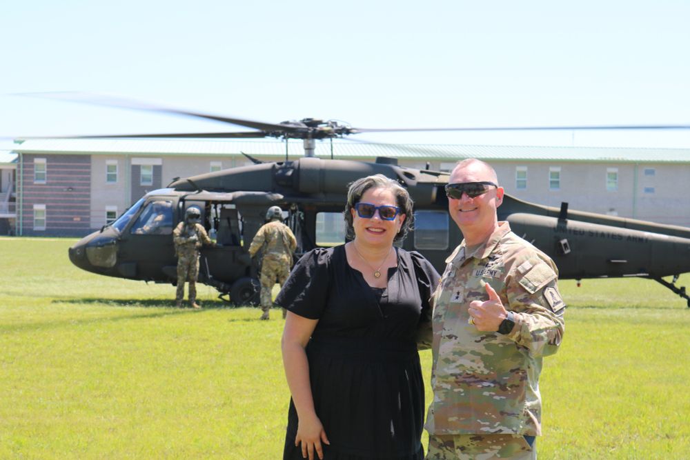 Photo of Rep. McClellan with the U.S. National Guard. 