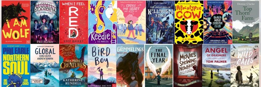 The covers of each of the 18 books on the TMWS Book Award longlist. Titles and authors are listed in the accompanying posts.