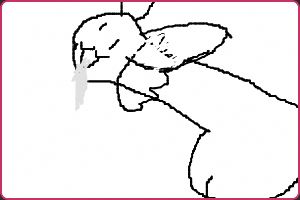 An Eevee being transformed into a cock, drooling out cum