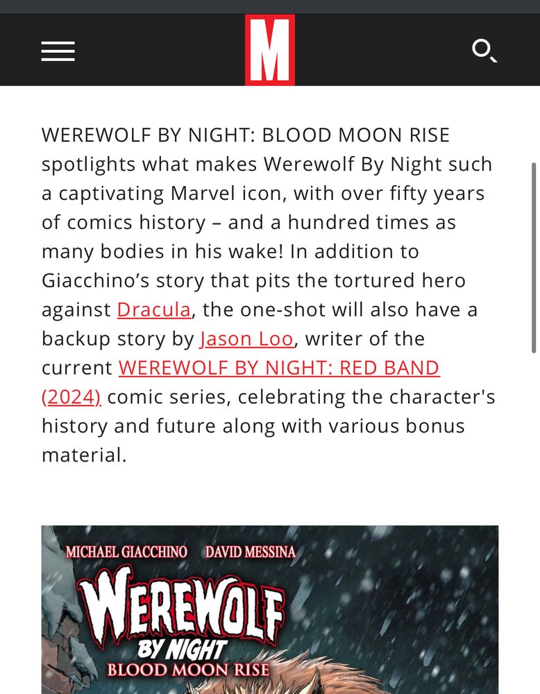 Article excerpt from Marvel.com