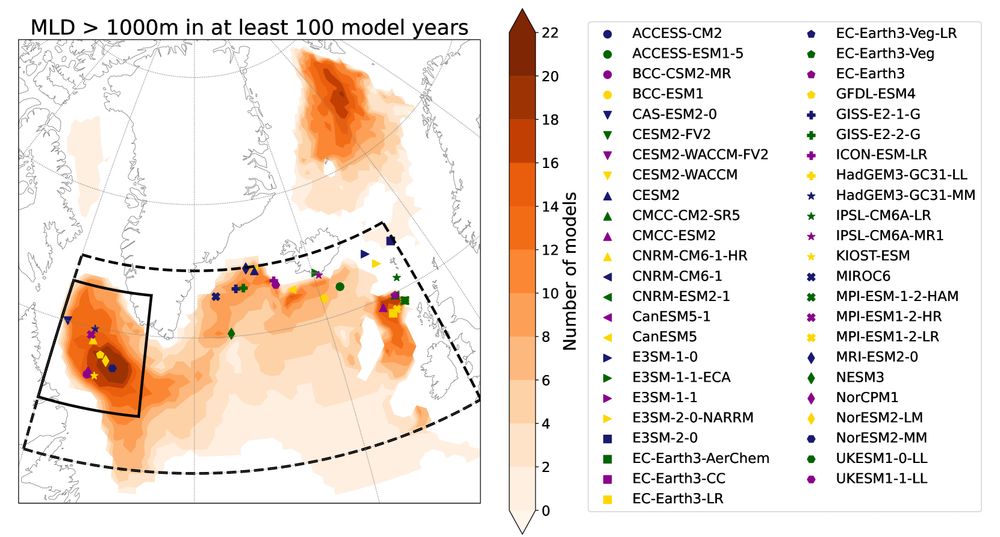 Map of deep convection locations across models