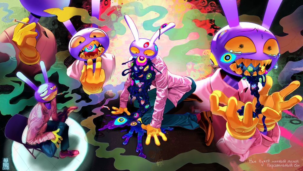 Computer wallpaper of Jax from The amazing digital circus 
