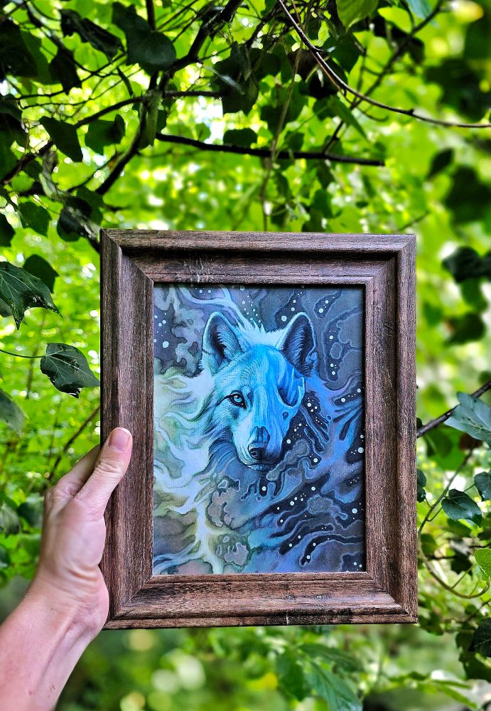 Finished and framed painting.