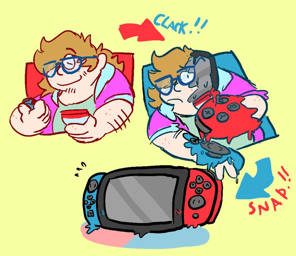 My human sona holding switch controllers. The controllers ooze over them and cause them to become a switch