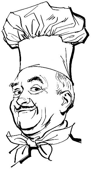 That illustration of the chef with a mustache