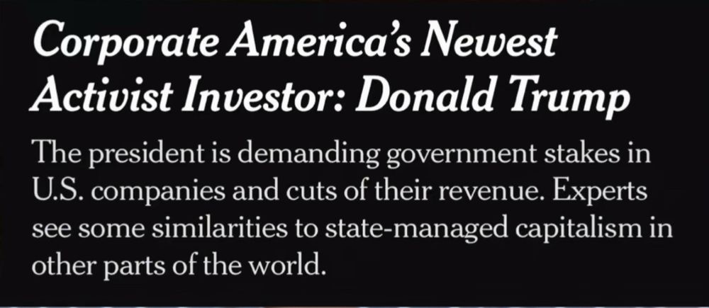 NYT headline reading “Corporate America’s Newest Activist Investor: Donald Trump”
