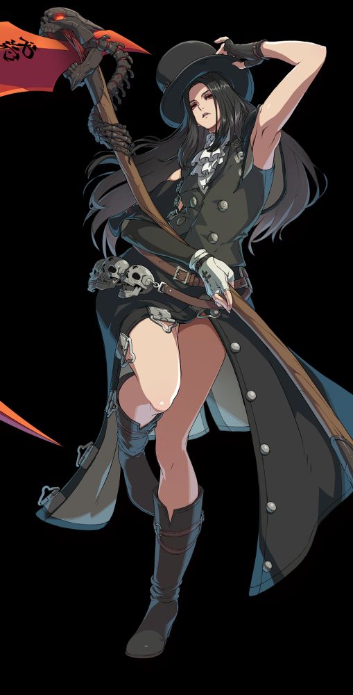 Testament from the Guilty Gear series who is Non-binary and they are a very elegant grim reaper. :)