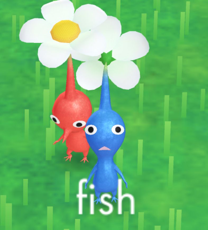 Blue pikmin named fish