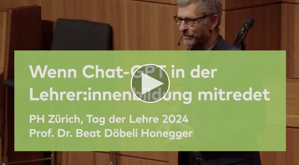Startbild des Referats "Wenn Chat-GPT in der Lehrer:innenbildung mitredet" von Beat Döbeli Honegger